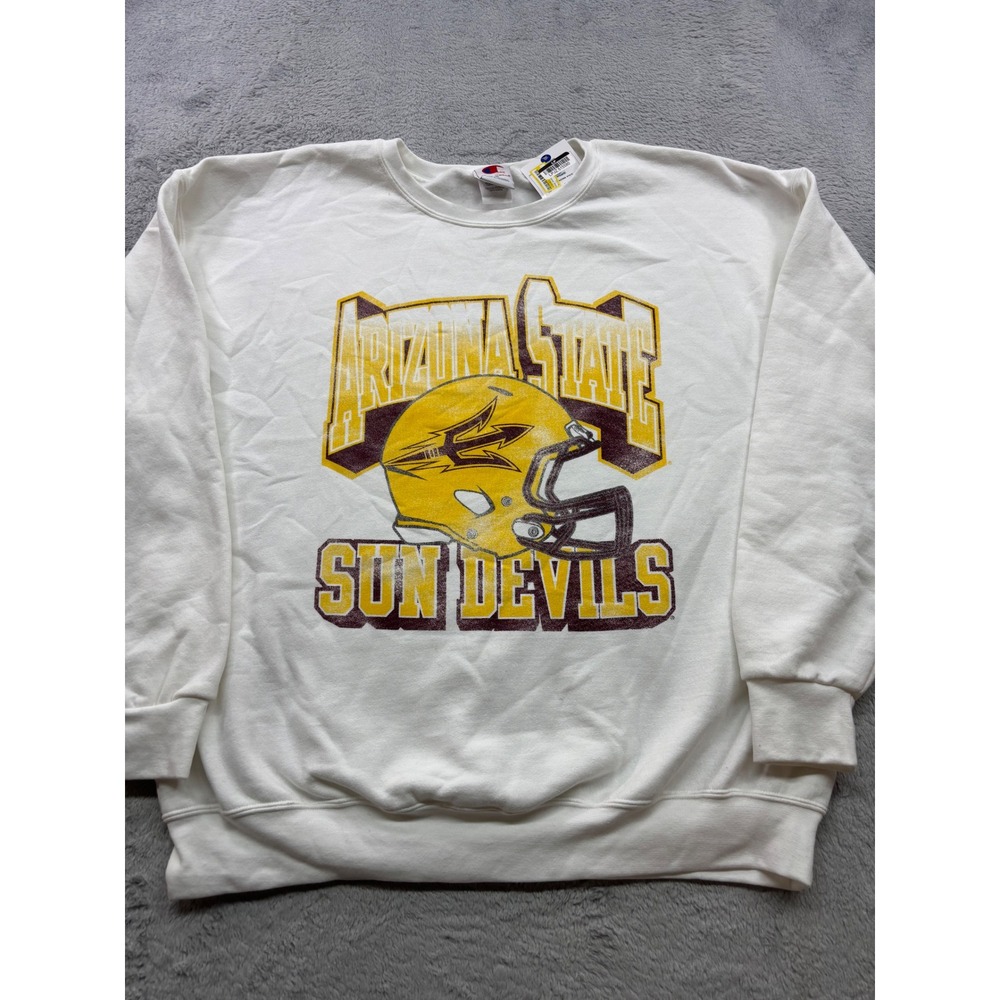 Champion Arizona State Sun Devils Sweatshirt Mens XL White Crewneck NCAA ASU